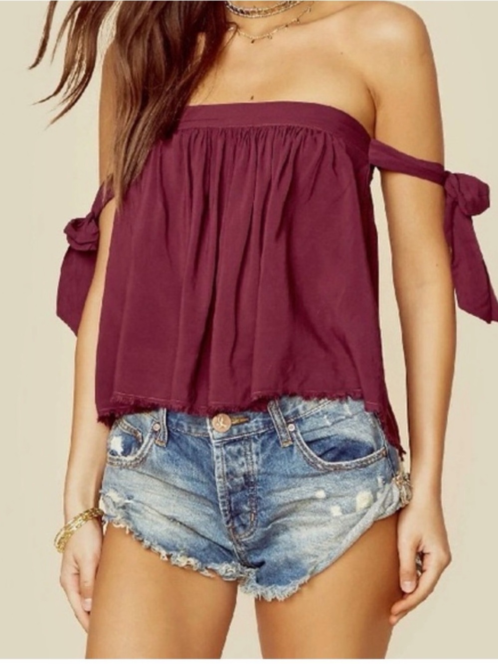 Blue life Venus tie top in Maroon